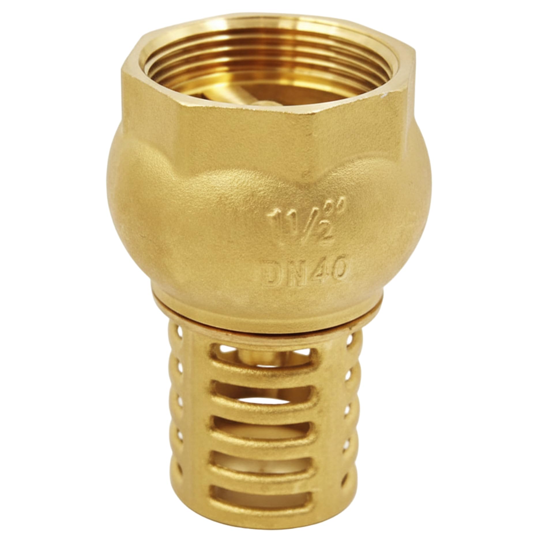 Brass Foot Valve with Strainer, Check Valve for Well Pump and Water Systems, DN25 1'1/2