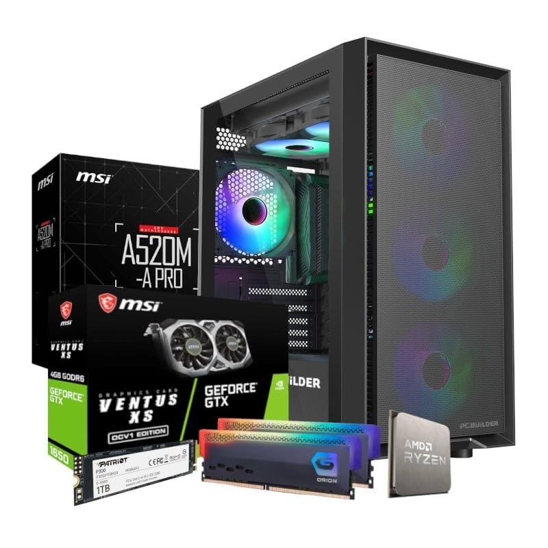 PCBuilder AMD Ryzen 5 5500 GTX1650 4GB 16GB 1TB Windows 11 Home