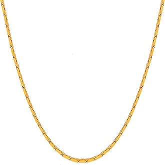 Fashion Frill Designer Golden Chain Thin Light Weighted Gold Plated Gold Chain For Girls Women Men Boys 28 Inches