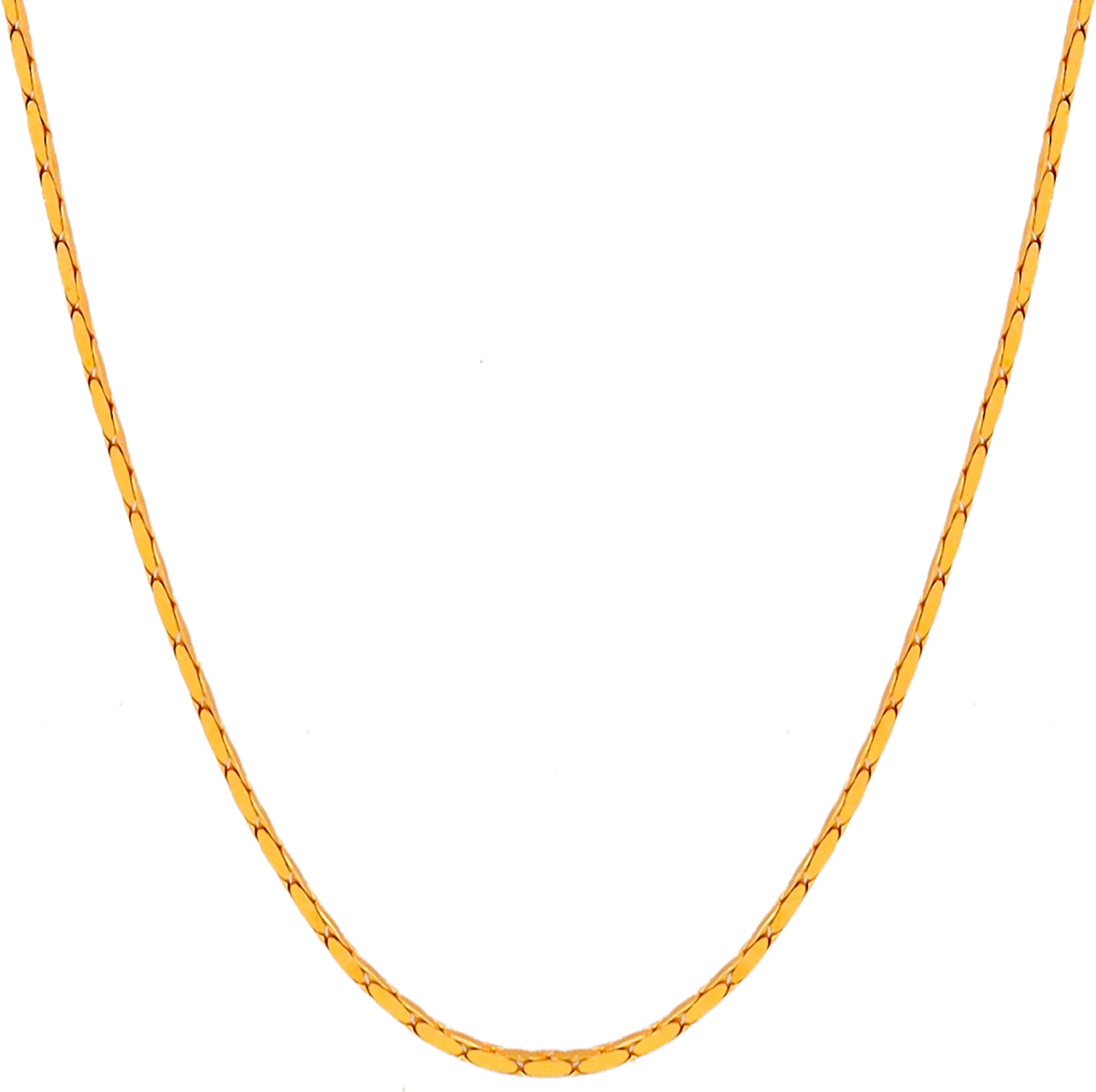 Fashion Frill Designer Golden Chain Thin Light Weighted Gold Plated Gold Chain For Girls Women Men Boys 28 Inches