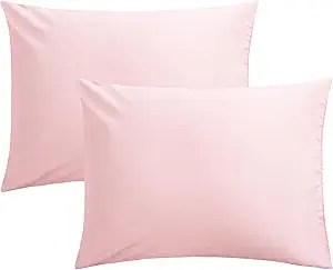 FLXXIE Microfiber Pillow Cases Standard Size, Soft Pillowcases with Envelope Closure, Wrinkle, Stain Resistant Pillow Covers, 20x26, Blush Pink