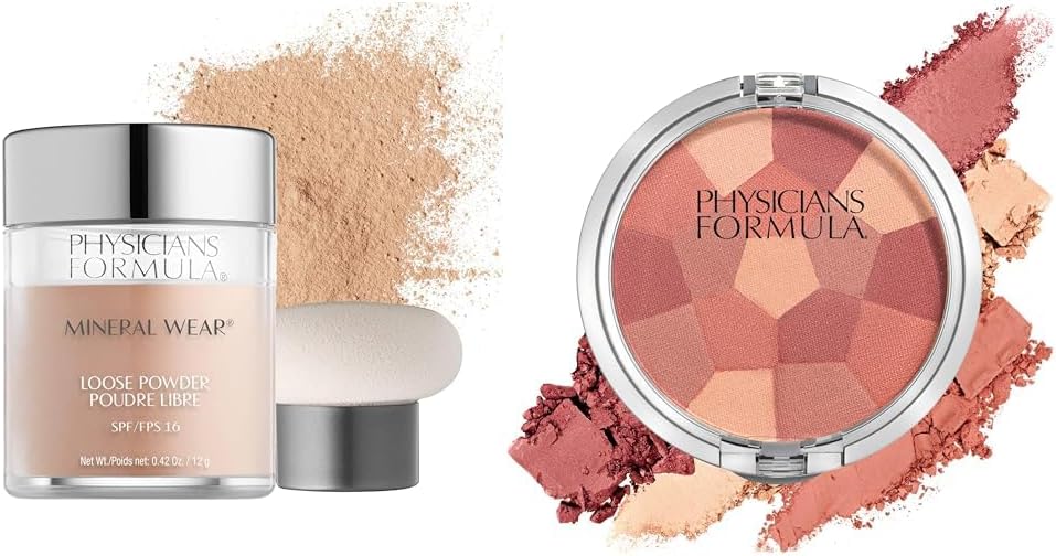 Mineral Wear Talc-Free Loose Powder Creamy Natural Multi-Colored Blush Palette Blushing Rose