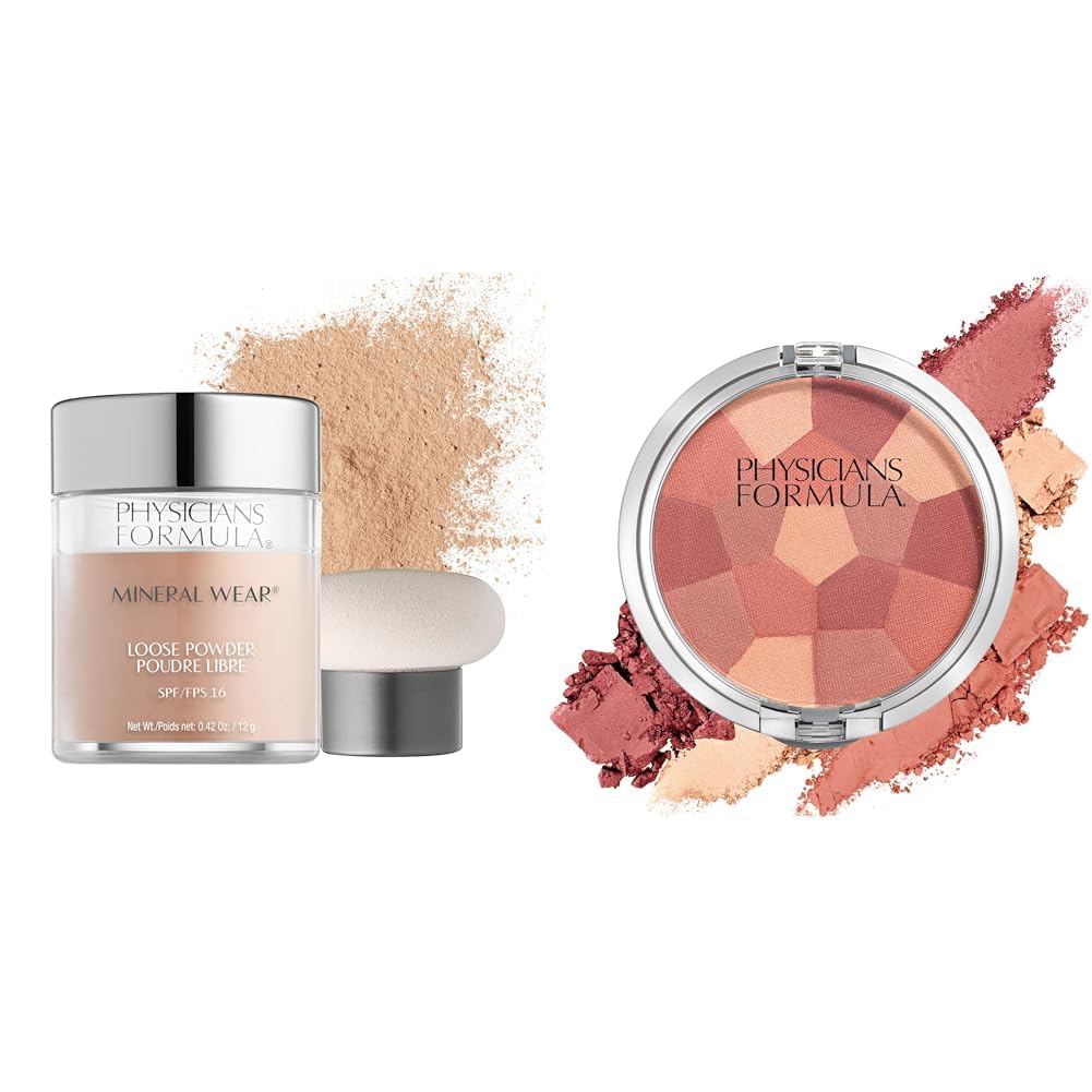 Physicians Formula Mineral Wear Talc-Free Loose Powder Creamy Natural Multi-Colored Blush Palette Blushing Rose