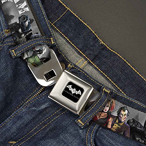 DC Comics Seatbelt Buckle Belt Arkham City Character Group Grays White Webbing2