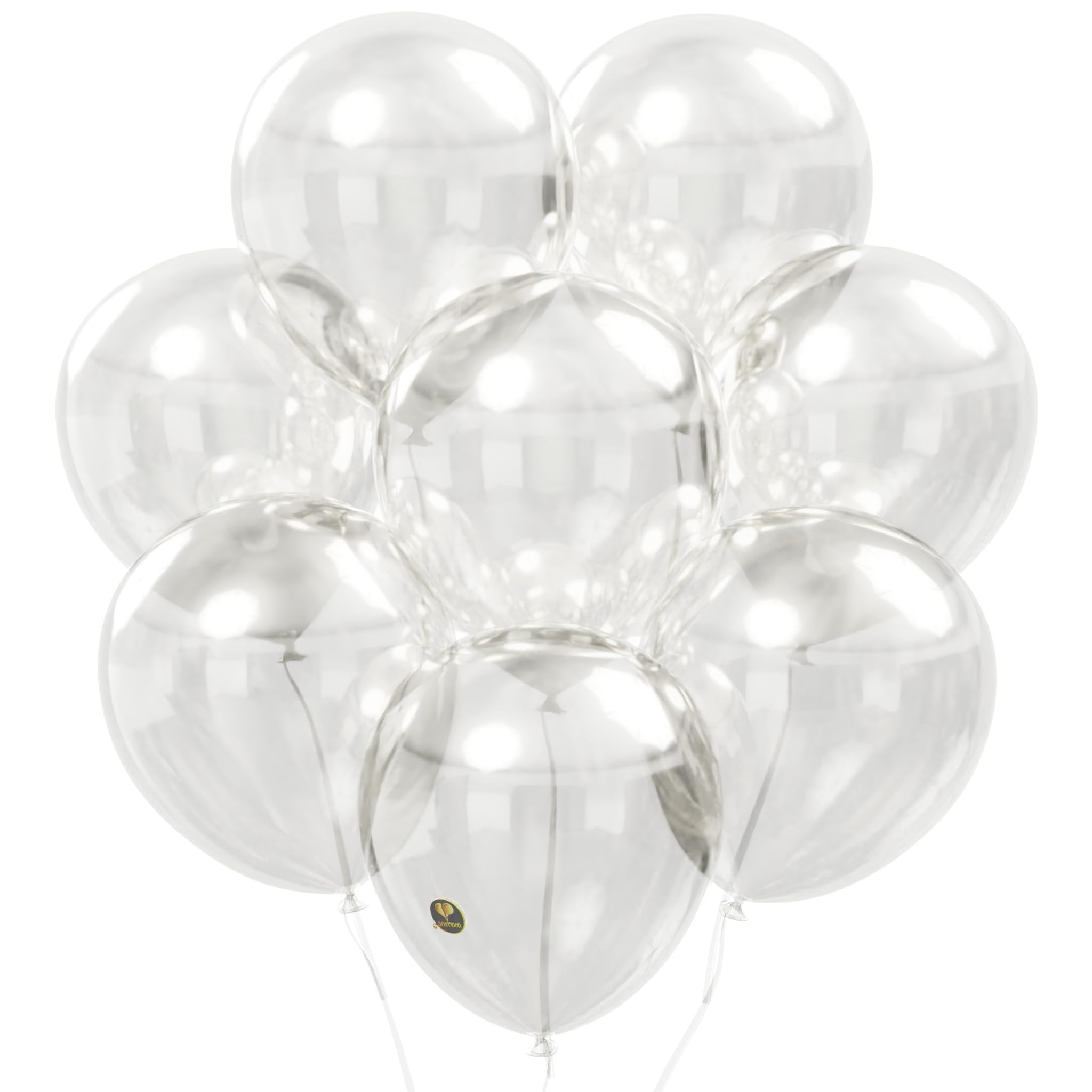 AFTERLOON® Biodegradable Balloons 24 pcs Clear 12 Inch, Natural Rubber Latex Plastic-Free Alternative Transparent Color Durable Thickened Extra Strong Helium Float, ballon baloon Globos Decor De
