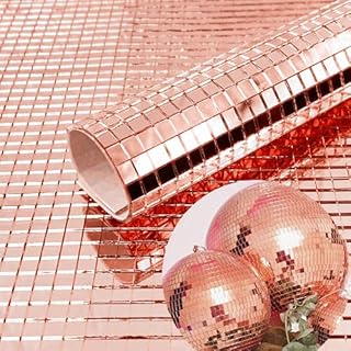 MESOAR 2400pcs Rose Gold Mirror Mosaic Tiles DIY Self-Adhesive Craft Mirrors Mosaic Tiles Mini Glass Sticker,5mm by 5mm