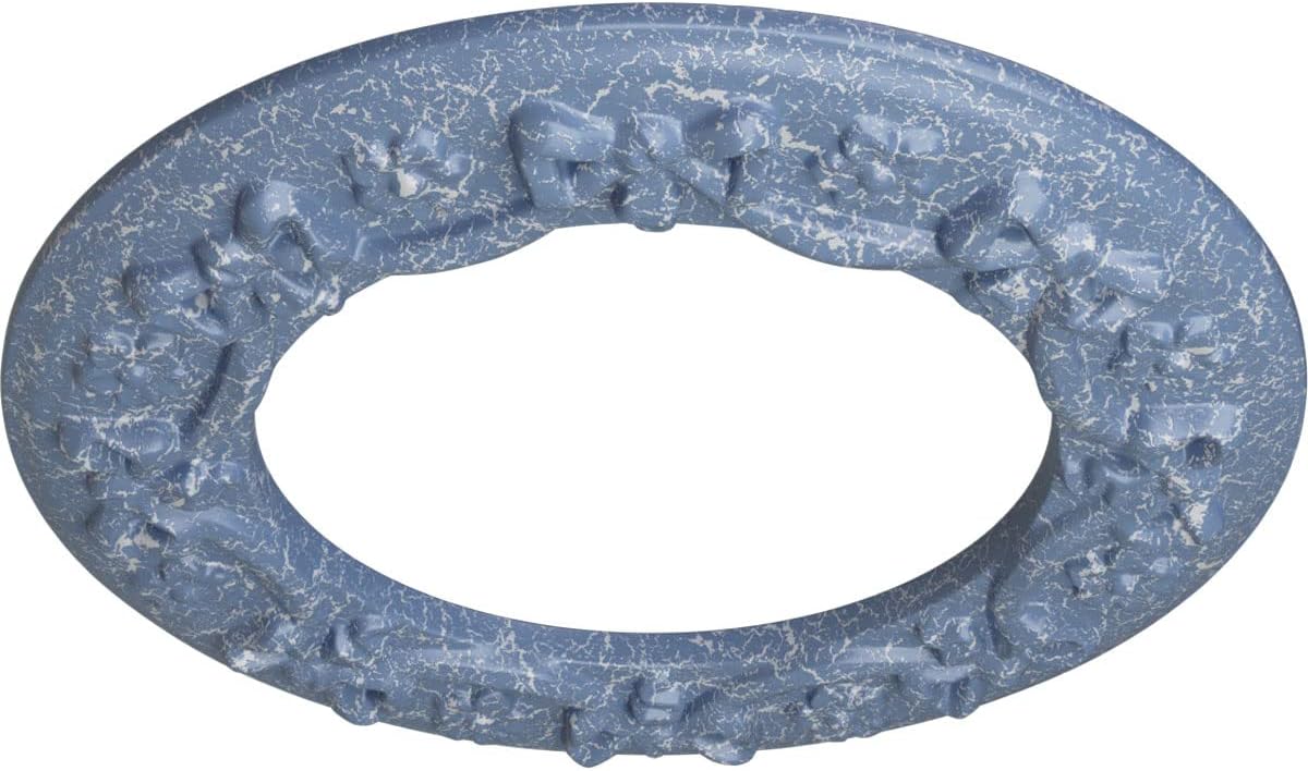 Ekena Millwork CM12RIAMC 12-1/4" x 7-1/2" x 7/8" Ribbon with Bow Ceiling Medallion, Americana Crackle
