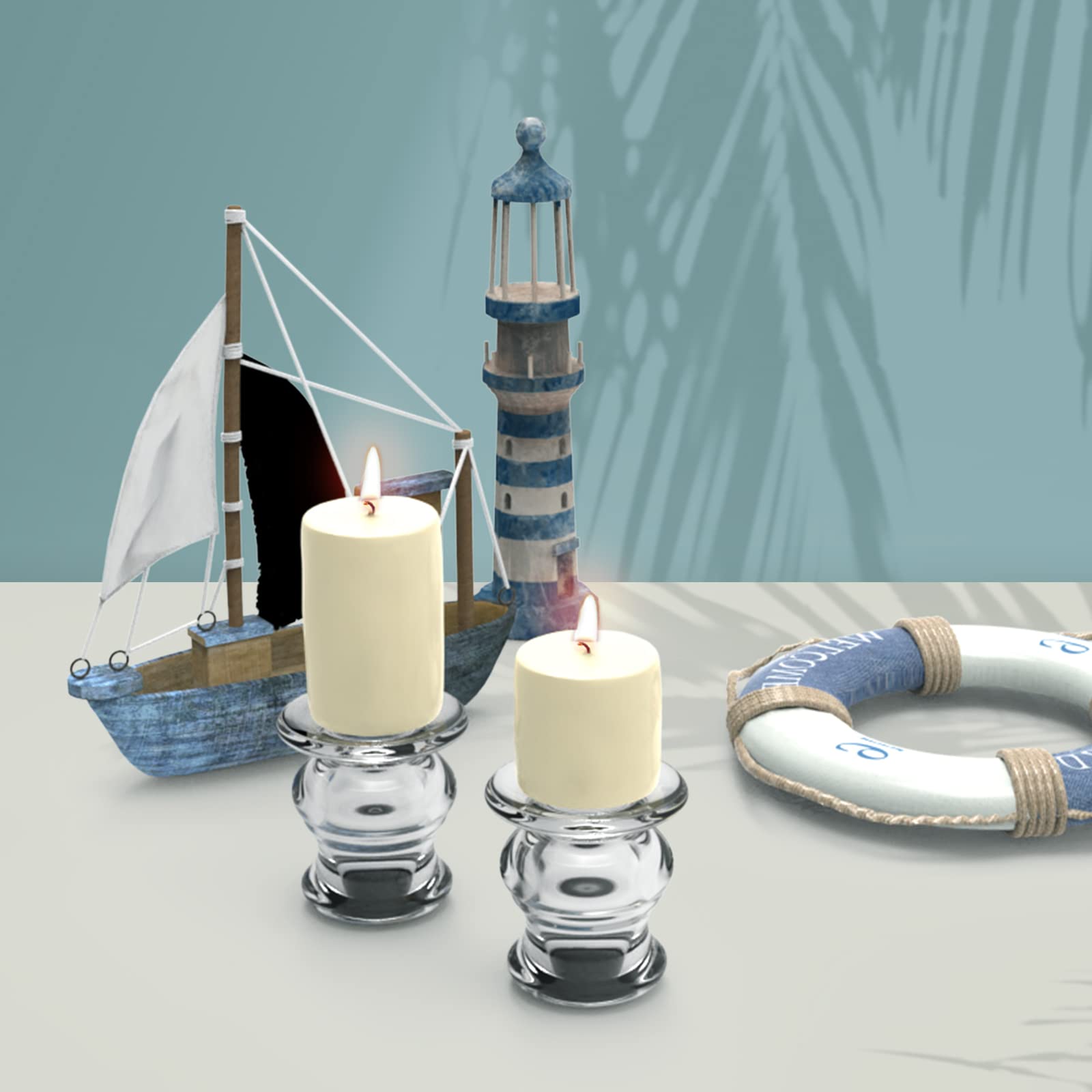 LALAGO Set di 12 Portacandele in Vetro per Candele a Bastoncino - Inserti per Candele, Decorazione