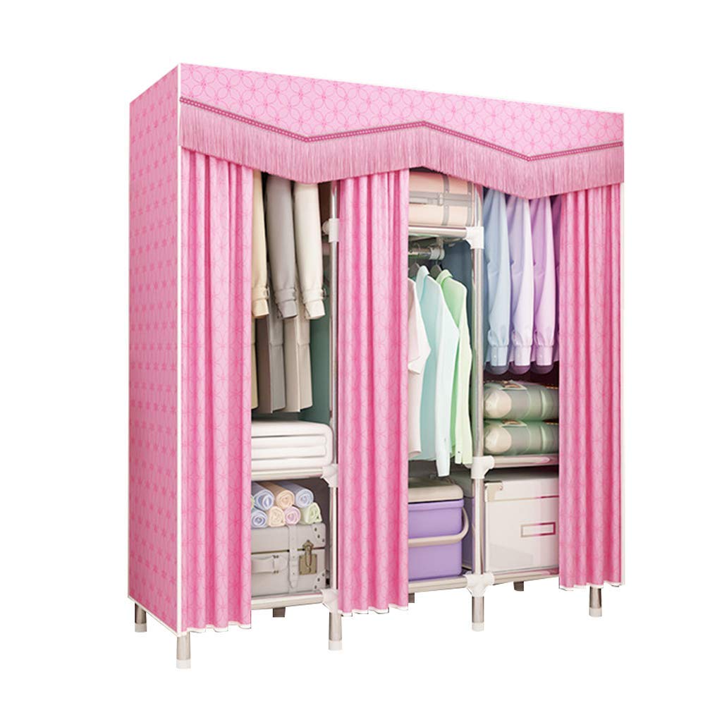 Faltbare Schränke Kleiderschrank/Stoff Kleiderschrank Garderobenschrank, Campingschrank Faltschrank, Stoffschrank mit Kleiderstange, DIY-Innenausstattung, 128cm*45cm*172cm