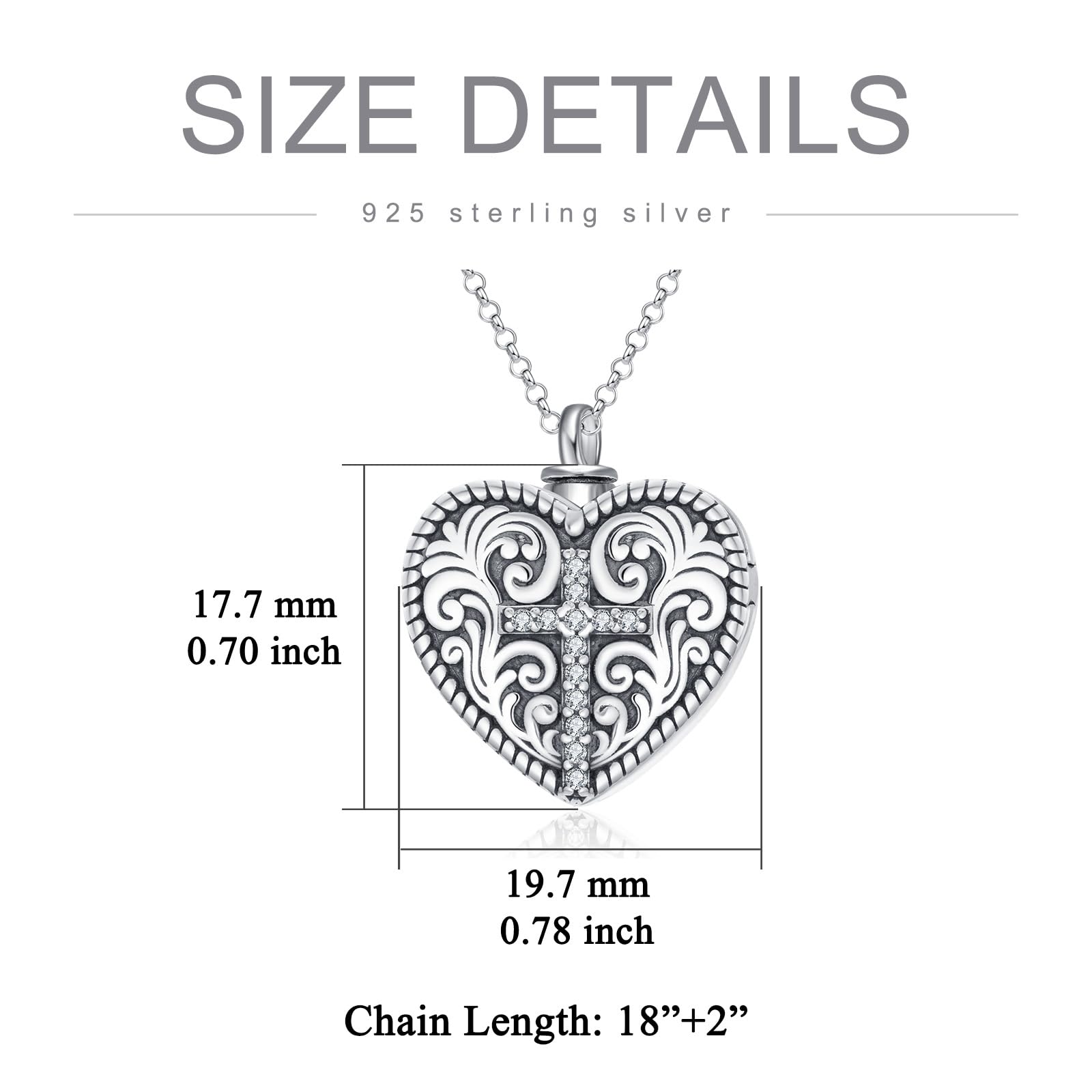Collana con medaglione a forma di cuore personalizzato per ceneri e immagini, in argento Sterling 925, medaglione personalizzato per cremazione, per ceneri commemorative, gioielli da donna