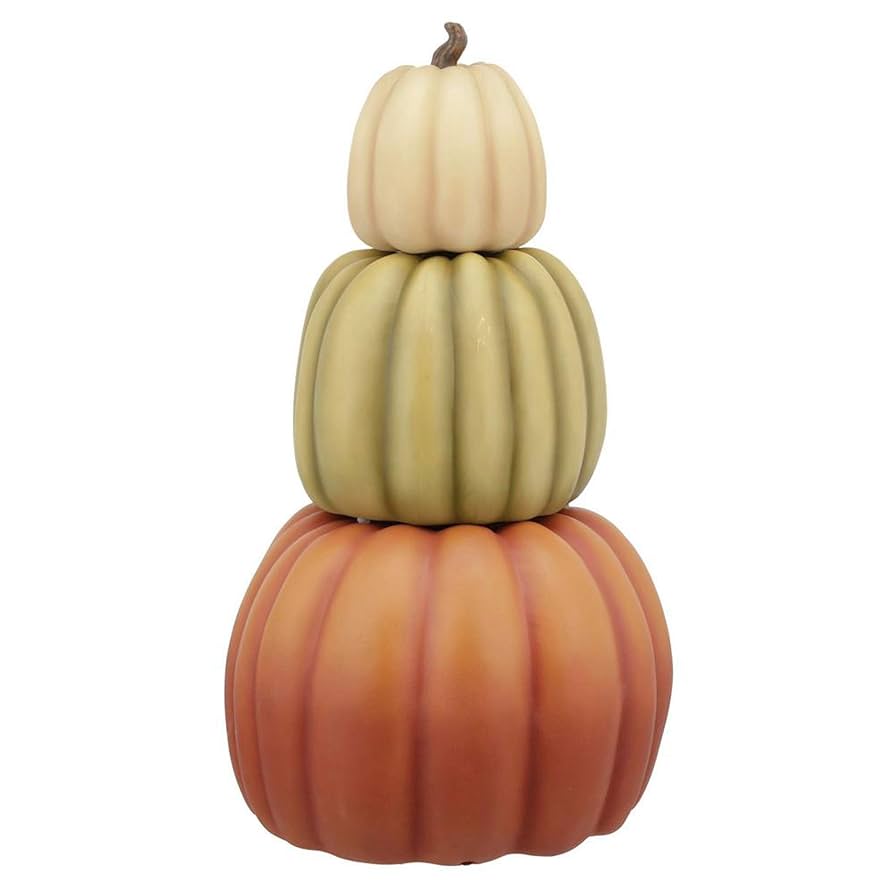 Amazon.com: ACCENTHOME 26.5 in. Harvest Stacked Pumpkins