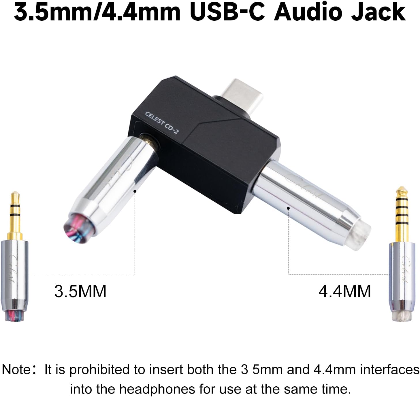 QOA Celest Mini Portable IEM DAC, in Ear Monitor Amplifier, USB C to 3.5/4.4mm Output Headphone Amplifier, High Resolution 32bit/384kHz, HiFi Earbuds Amp for Phone/PC (Black)