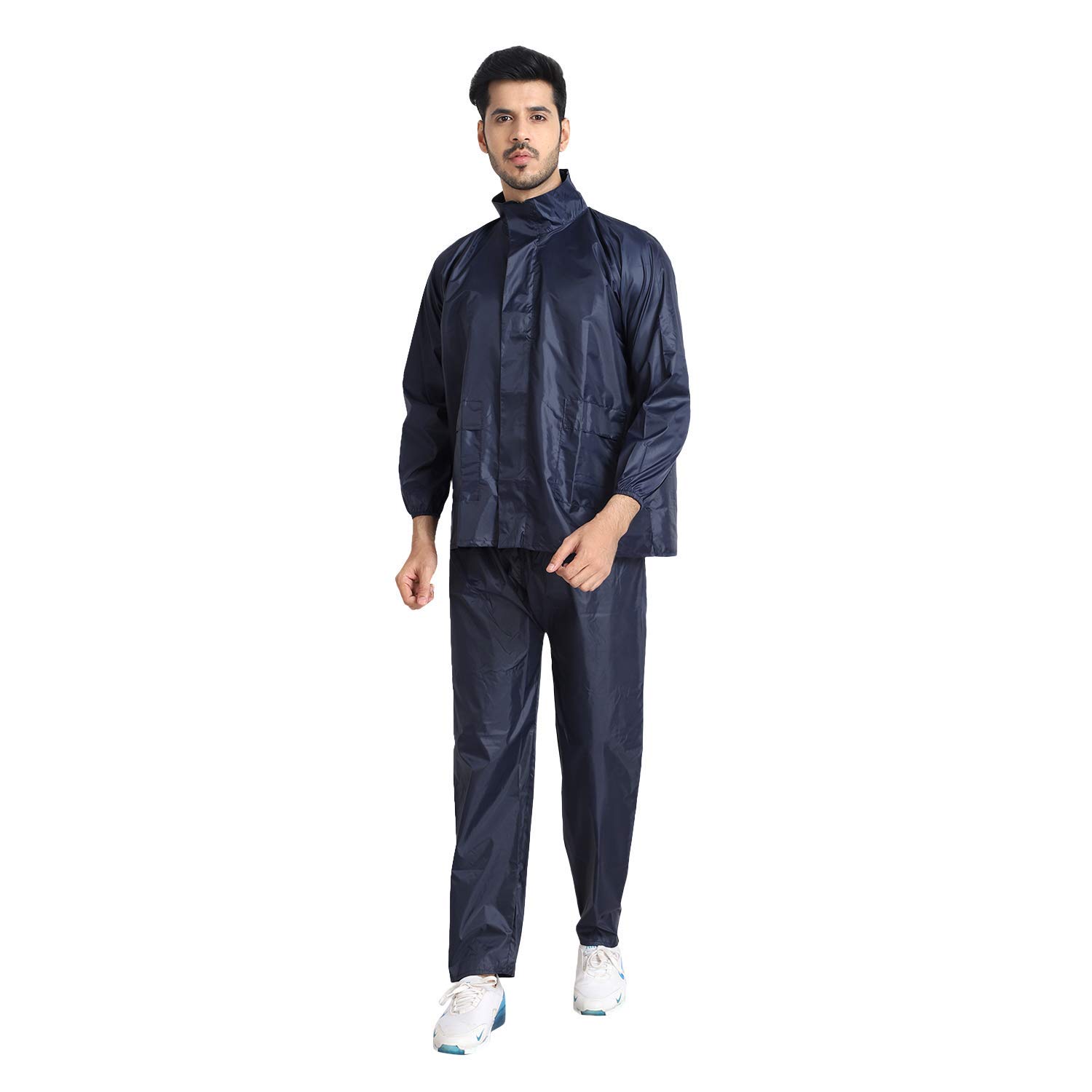Men's and Women's Solid Raincoat/Rainwear/Rainsuit/Barsaati/Overcoat with Hoods and Side Pocket Waterproof Free Size-image-41