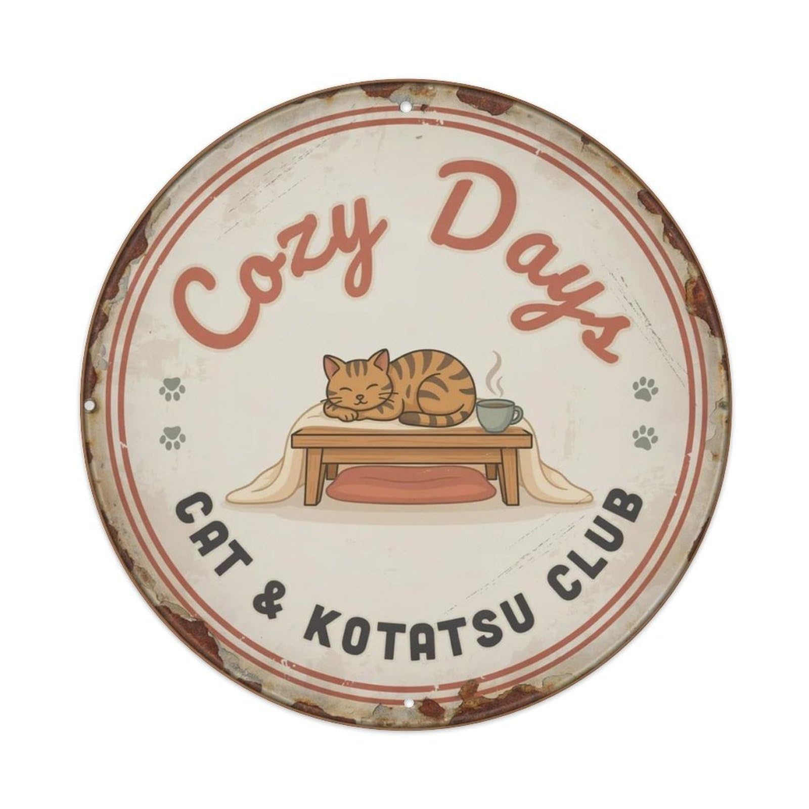 Cozy Days Japanese Metal Tin Sign Plaque