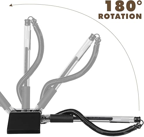 Miniatura 3 de NUOBESTY 3 unids seguros contrabolígrafos con cadena adhesiva de escritorio de tinta de gel pluma de seguridad titular de la pluma de soporte tipo