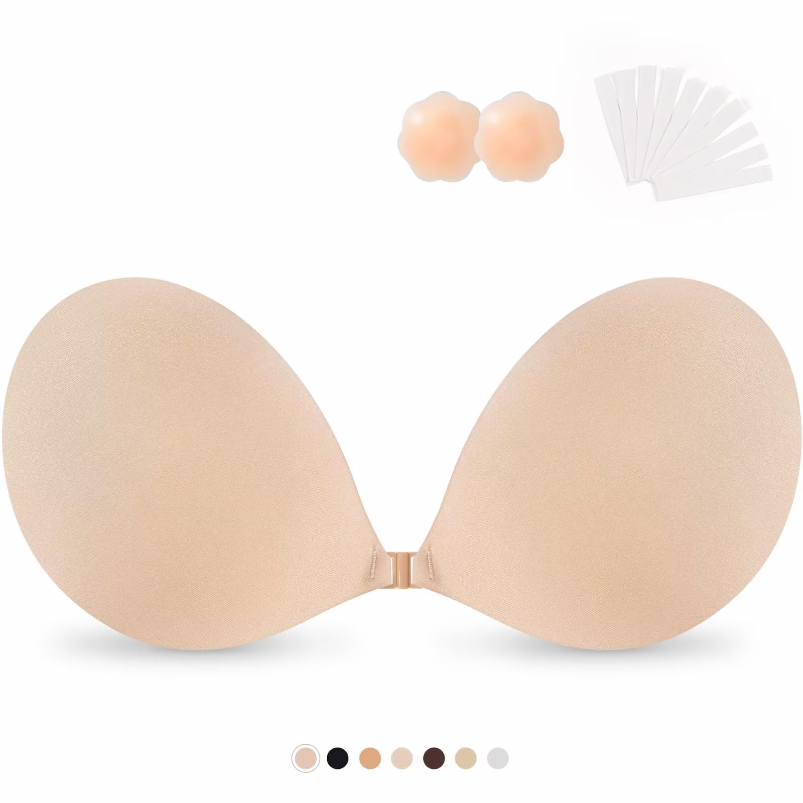 Sticky Bras Push Up Adhesive Invisible Bra Backless Strapless Bra for Women Nude