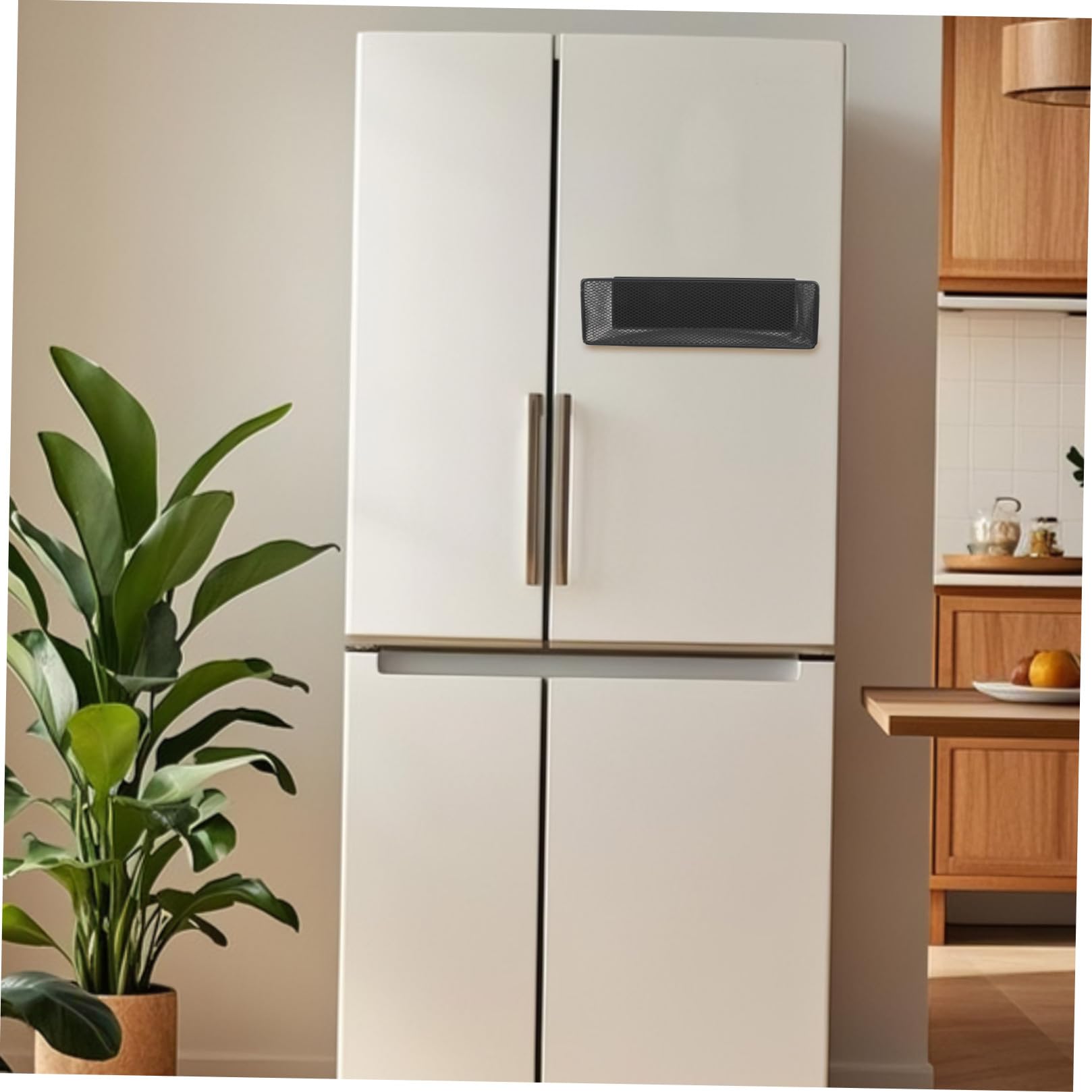 Estante Magnético para Nevera Grande Negro Cesta Lateral de Almacenamiento de Cocina de Hierro Resistente Organizador Magnético para Puerta de Frigorífico Cesta para Especias