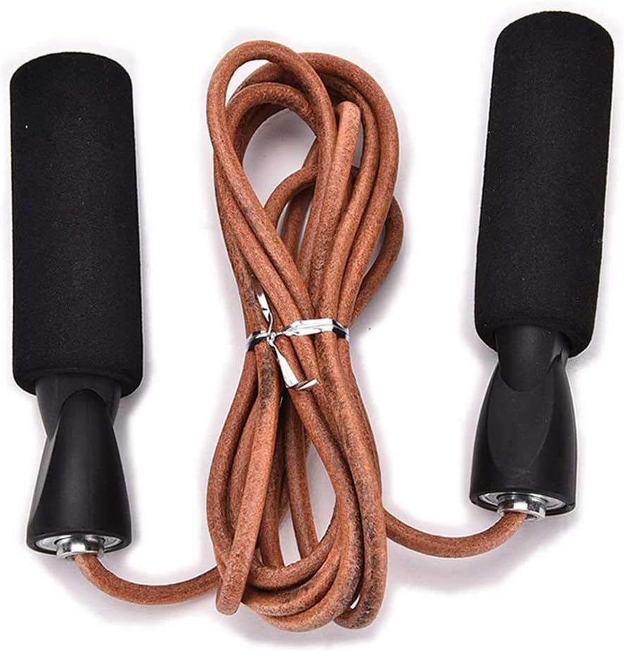 2.7M Bold Leather Speed Skipping Jump Rope Adjutable for Gym Lose Weight Exercise