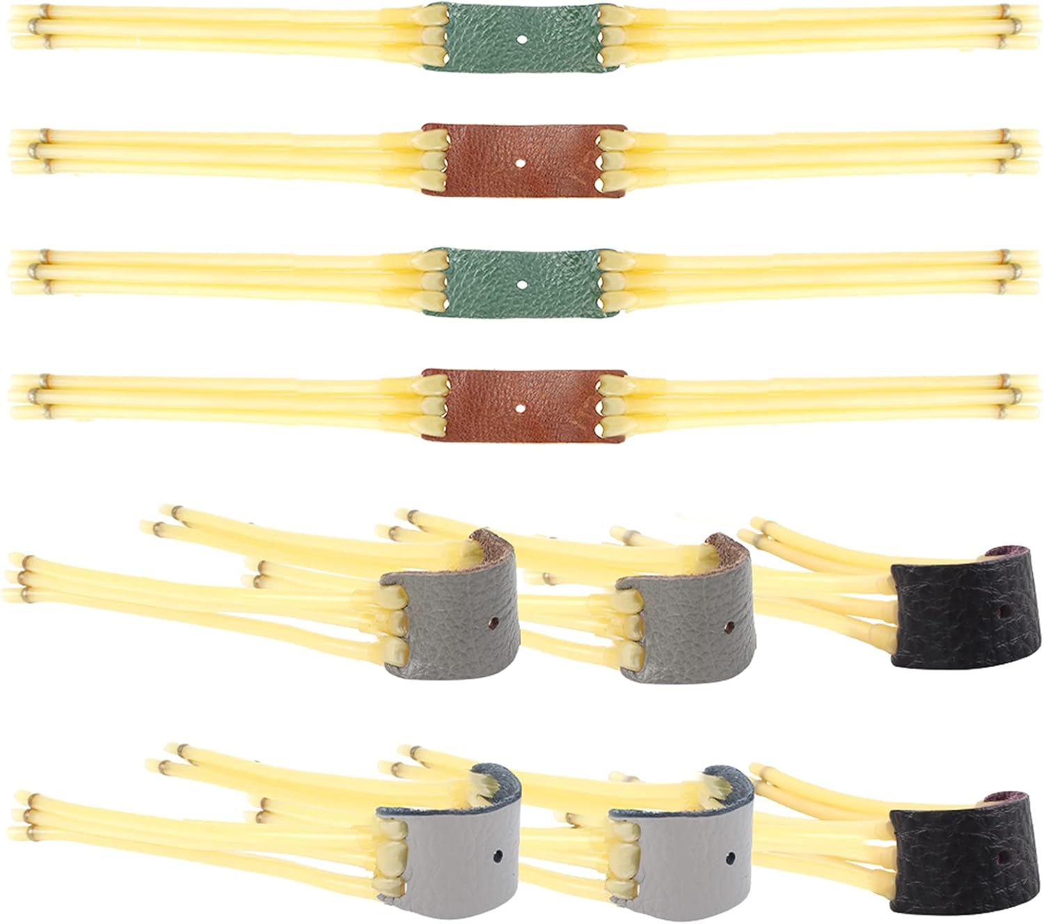 Elastici Per Fionda Professionale - 10 Pezzi In Lattice, Per Caccia E Tiro, Con Tasche In Pelle - Foto 3