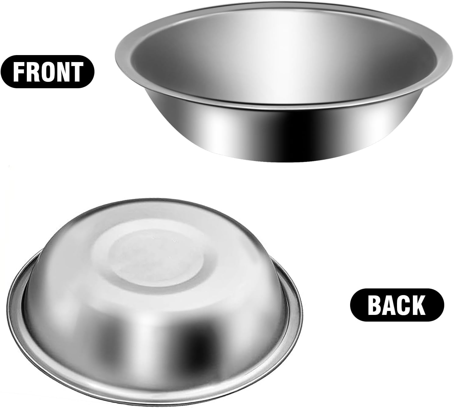 10Pcs Small Stainless Steel Bowls, 6 1/2" Wide Kitchen Metal Bowl with Flat Base, 3/4" Quart Prep Bowls for Meal Prep Cooking Serving Baking - Image 4