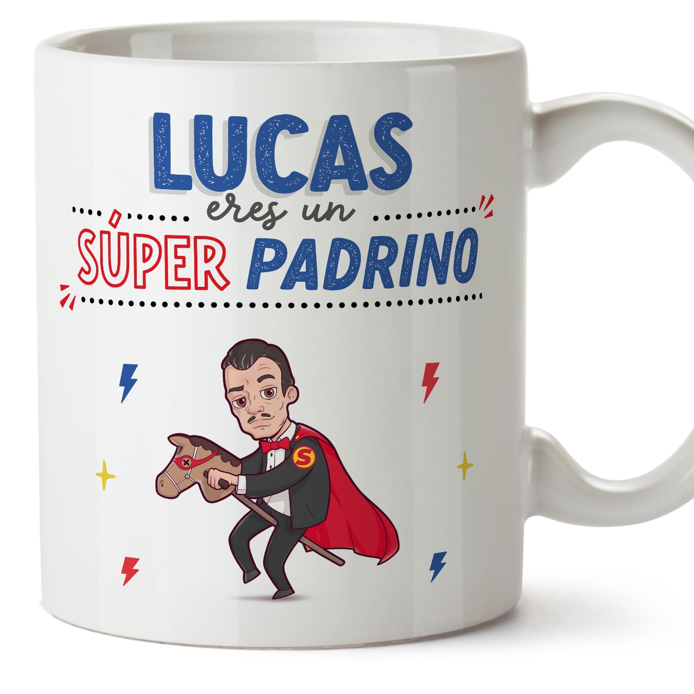 MUGFFINS Personalised Mug for Godfather - in Spanish - ¡Eres Súper! - Funny Custom Gift - Ceramic 11oz Mug