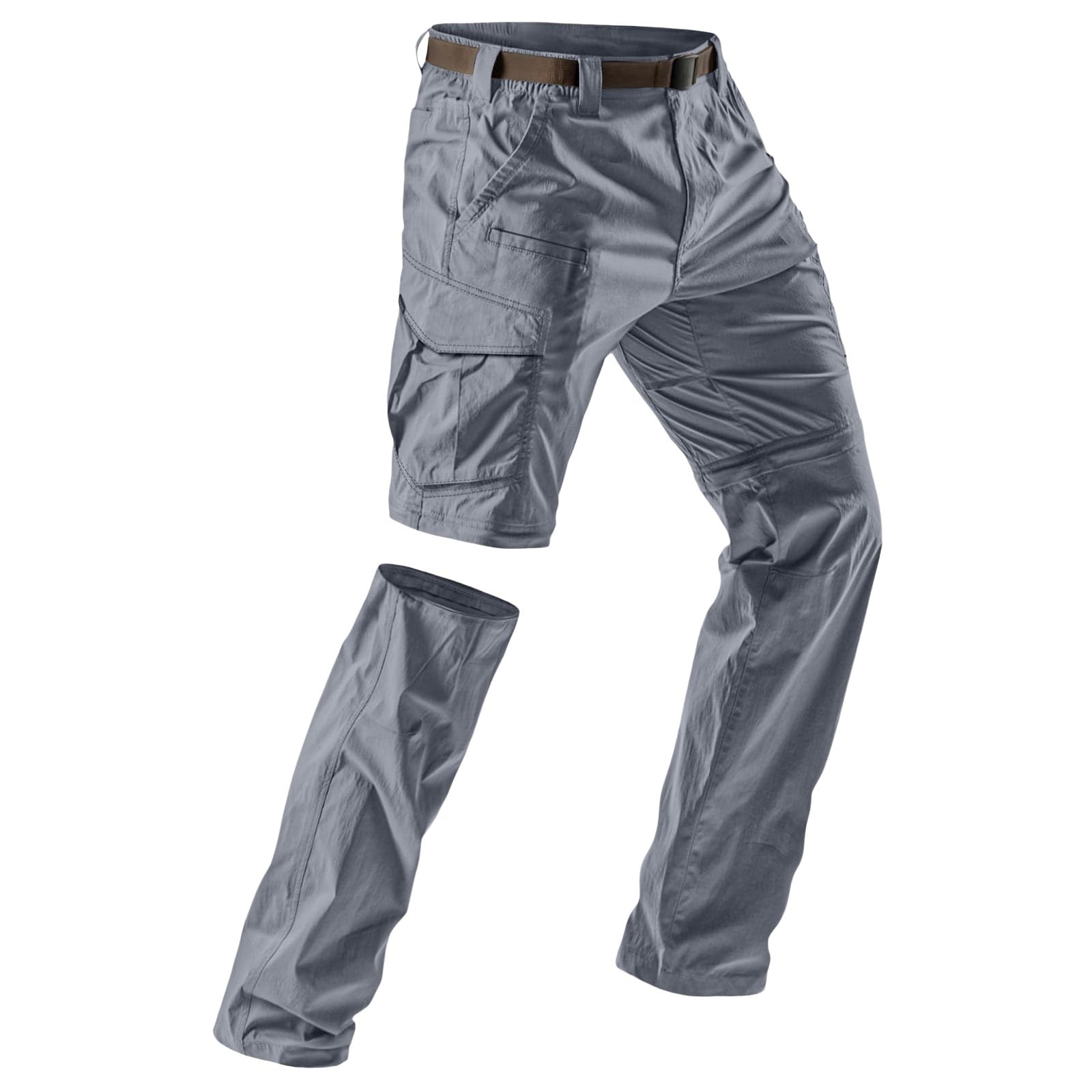 Pantalones de senderismo para hombre, con cremallera, transpirables, para exteriores, softshell, nailon, ligero, secado rápido, pantalones cargo de verano, pantalones de trabajo, antidesgarros