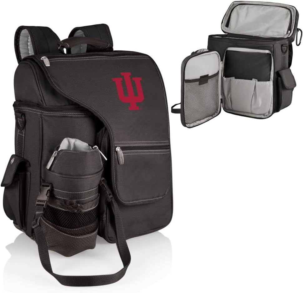 PICNIC TIME NCAA Indiana Hoosiers Turismo Backpack Cooler with Water Bottle Carrier - Soft Cooler Backpack - Travel Cooler Bag