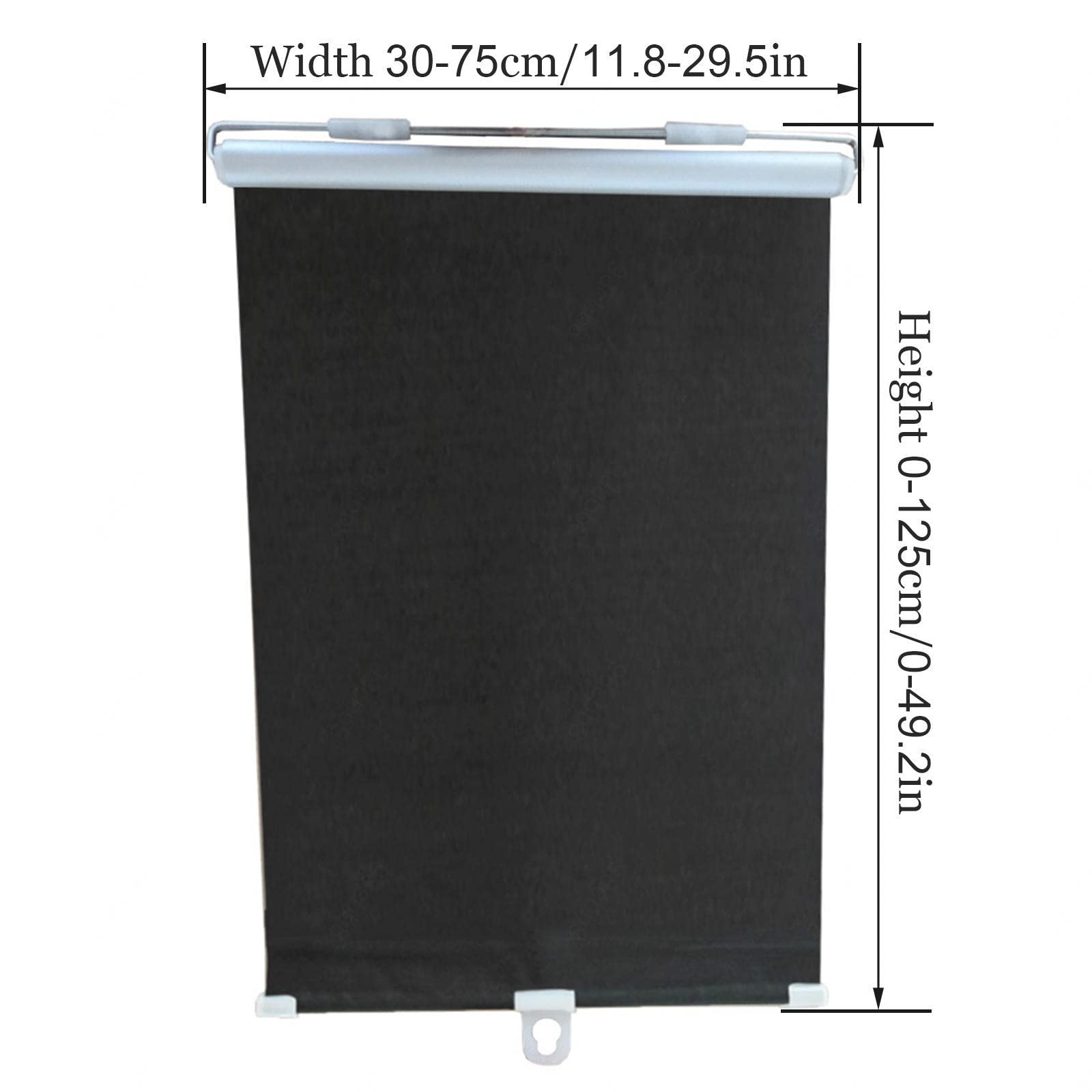 Persiana enrollable opaca de 30 x 125 cm, protección UV, bloqueo de luz, fácil de instalar, para el hogar y la oficina, tela 100% de bloqueo de luz