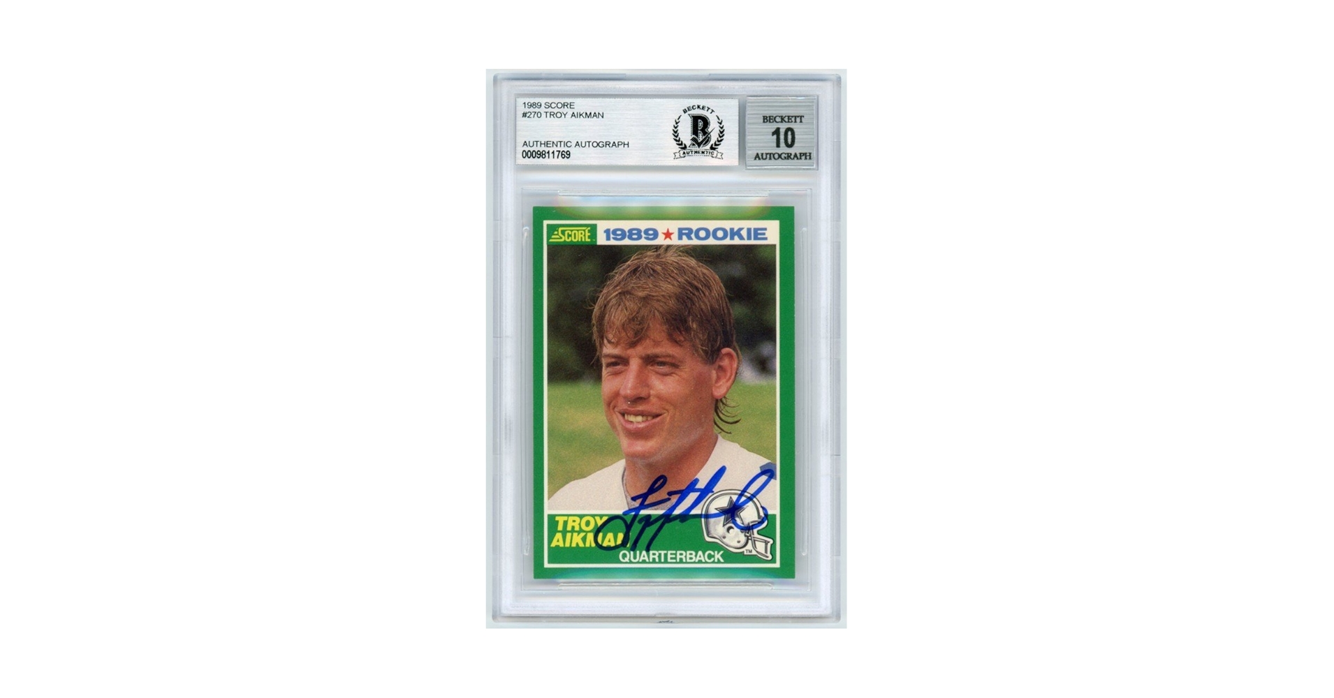 Amazon.com: Troy Aikman 1989 Score Football Autograph Auto