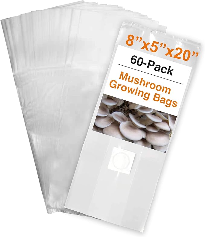 TonGass 60Pack Autoclavable Mushroom Growing Bag Bulk with