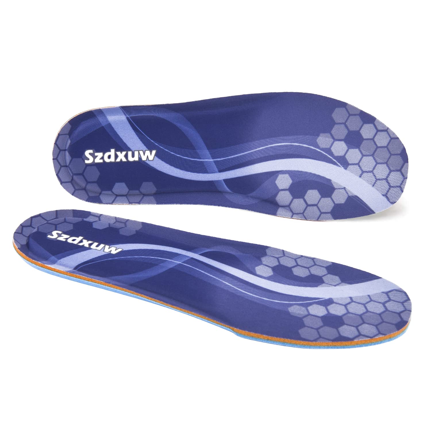 Szdxuw Solette in Memory Foam Uomo Donna, Inserti per Scarpe Regolabile alla Misura Comfort Assorbimento Traspirante degli urti Imbottitura per il Supporto del Piede Suole Interne, Donna Blu Navy