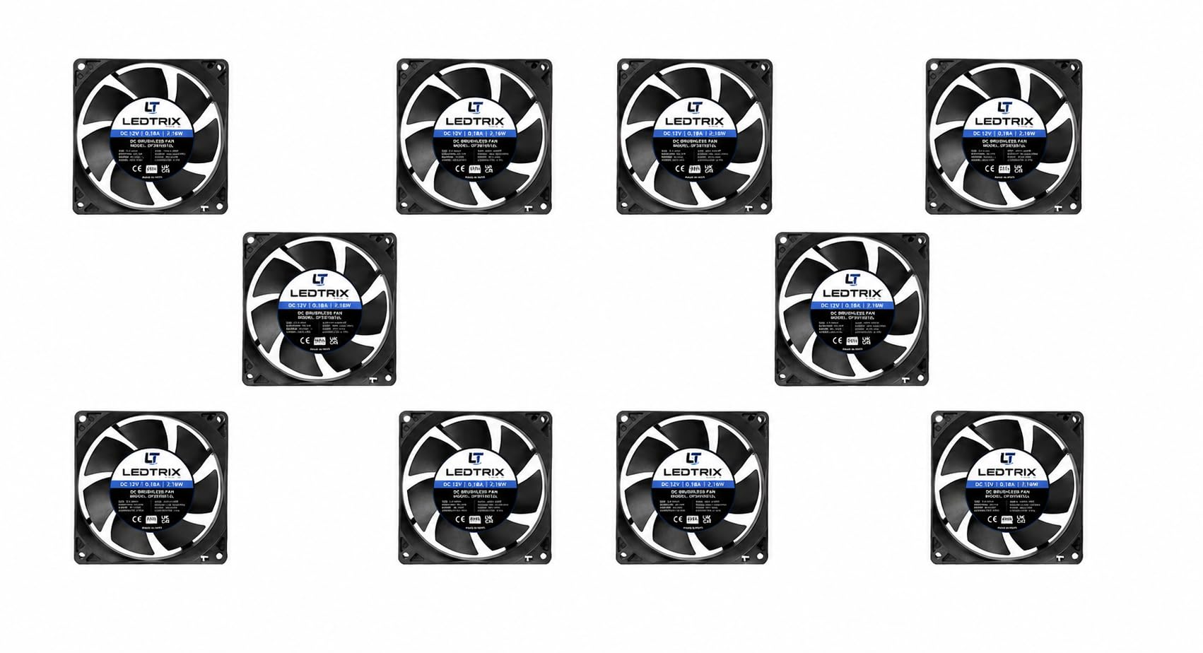 India12V DC Cooling Fan for PC DC 12V HIGH END Cooling Fan 3 Inches CPU Cooler Radiator Fan(Pack of 10)-image-15