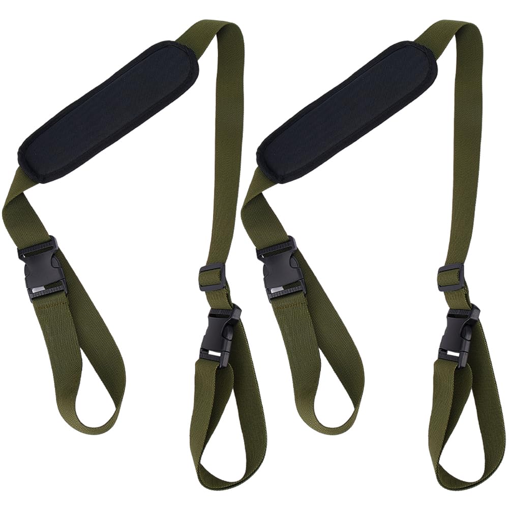 GORGECRAFT 2Pcs Beach Chair Carry Strap Adjustable Beaches Folding Chair Shoulder Carrying Straps for Camping Fishing Backpacking Picnics Foldable Bike Balance Bike Outdoor Dark Olive Green