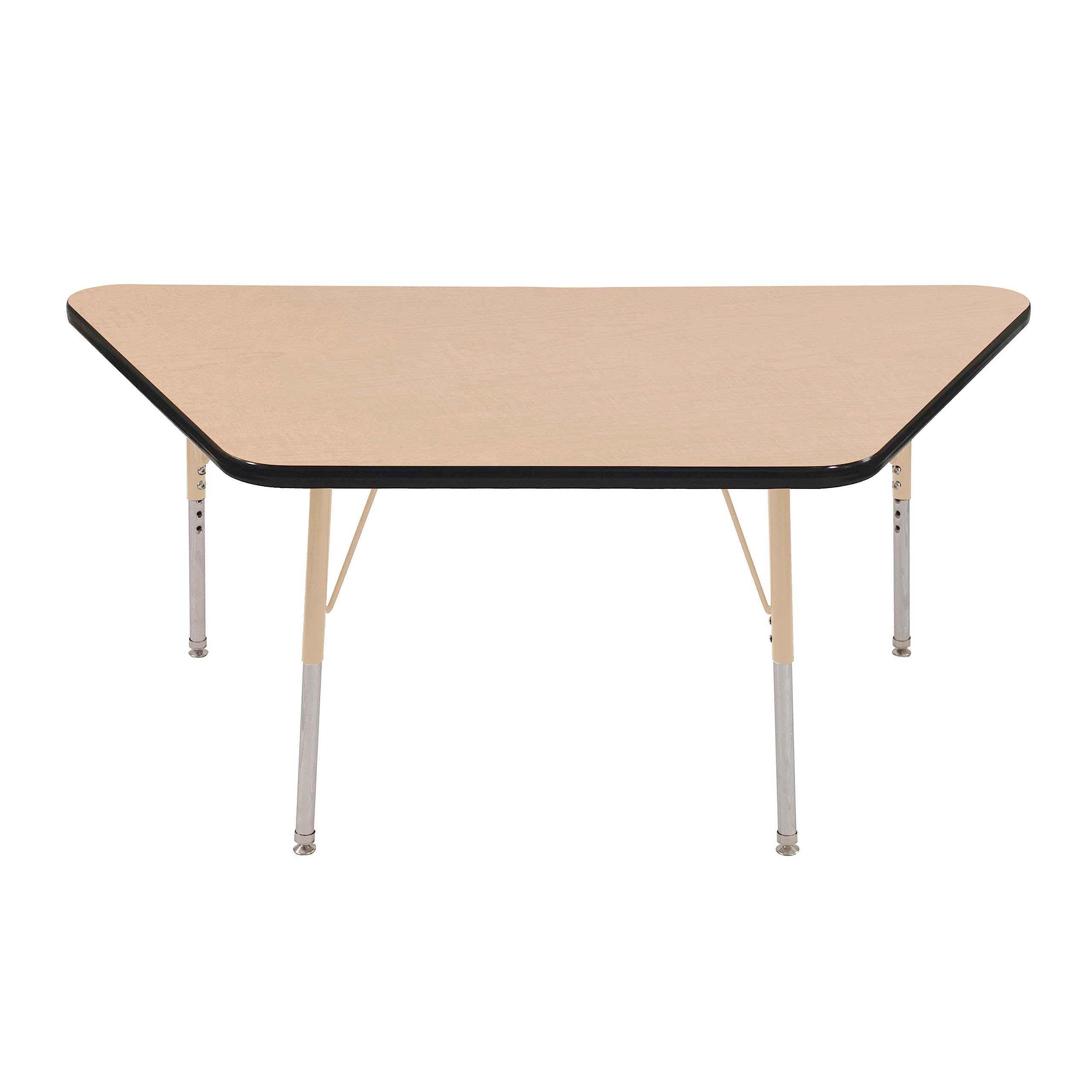 Factory Direct Partners FDP Activity Table, 30" x 60" Trap, Maple Top/Black Edge