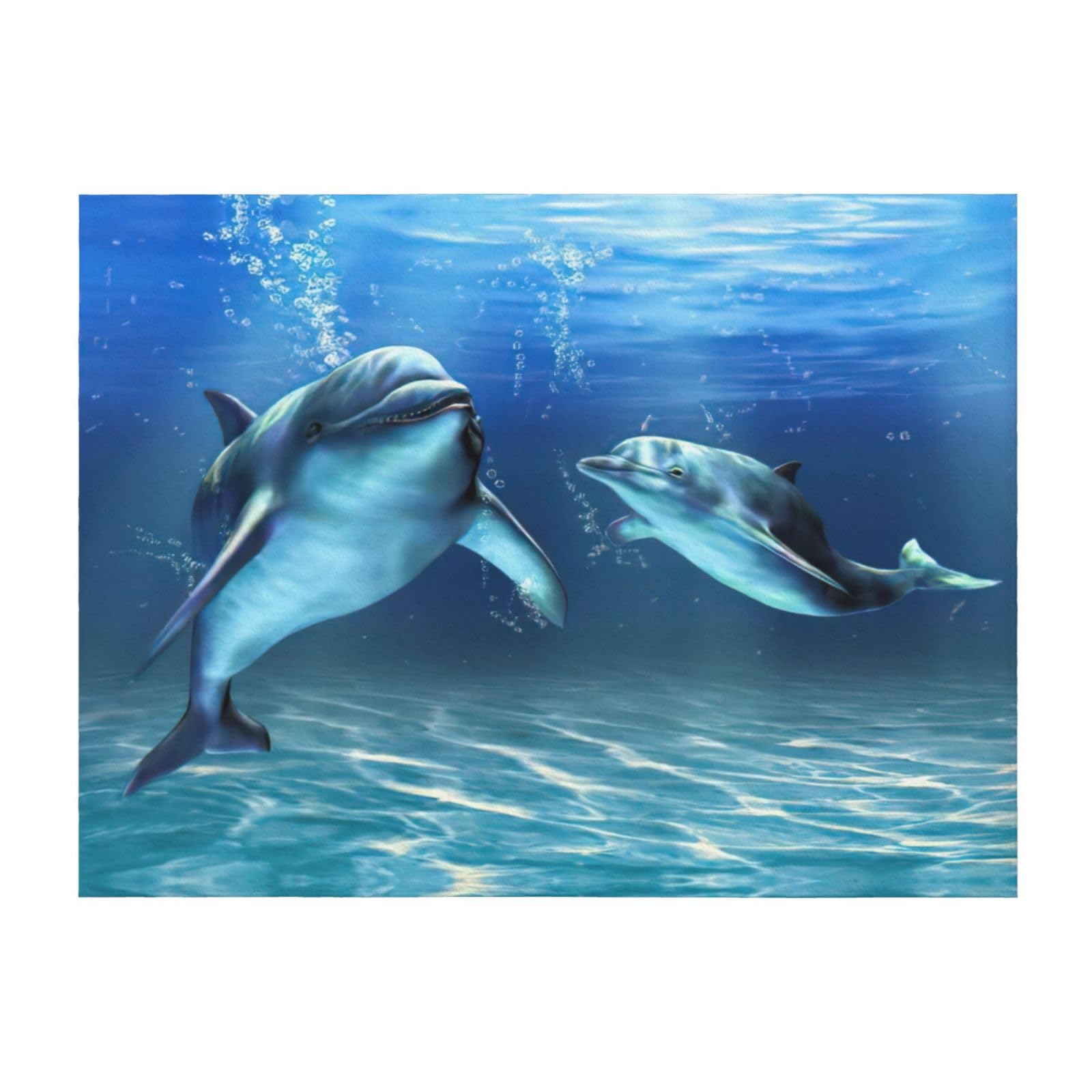 Couverture de lit en microfibre premium EdWal dauphins