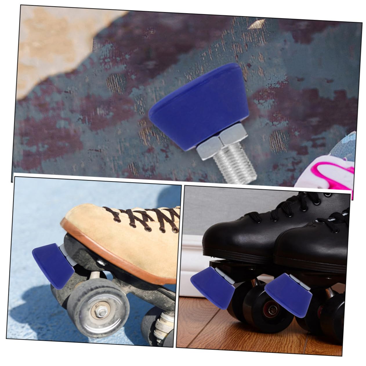 Toddmomy 8 Pièces Bouchon De Patin À roulettes Freins De Patins Bouchon D'Arrêt Plaquettes De Patinage À roulettes Frein De Patinage À roulettes Butées d'orteil Accessoire De Skate Fer À
