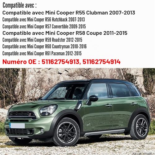 Coque de rétroviseur Mini R56 réparer boîtier rayé miroir manuel pack de 2 pièces