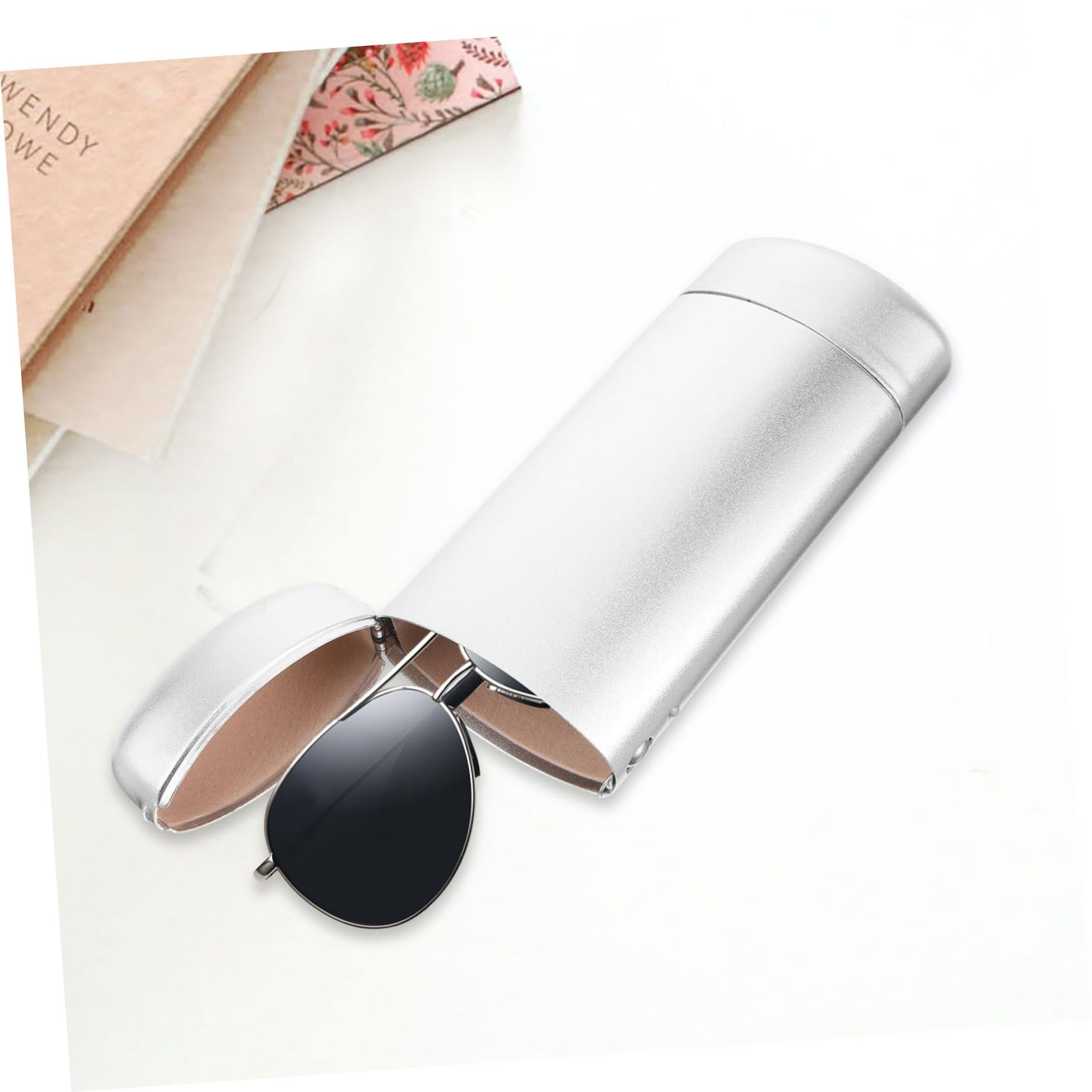 FRCOLOR Custodia Per Occhiali in Alluminio Custodia Rigida Per Occhiali Protettivo Viaggio Organizer Per Custodie Per Occhiali Astuccio Per Occhiali Lega Di Alluminio Silver