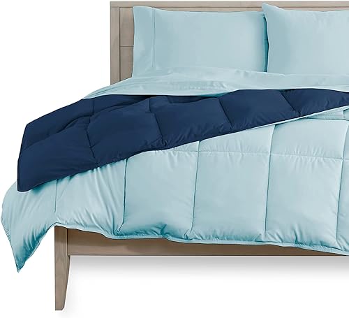 Miniatura 2 de Juego de edredón y sábanas de 5 piezas, 100% algodón egipcio de 500 GSM, relleno para todas las estaciones, edredón reversible alternativo (tamaño