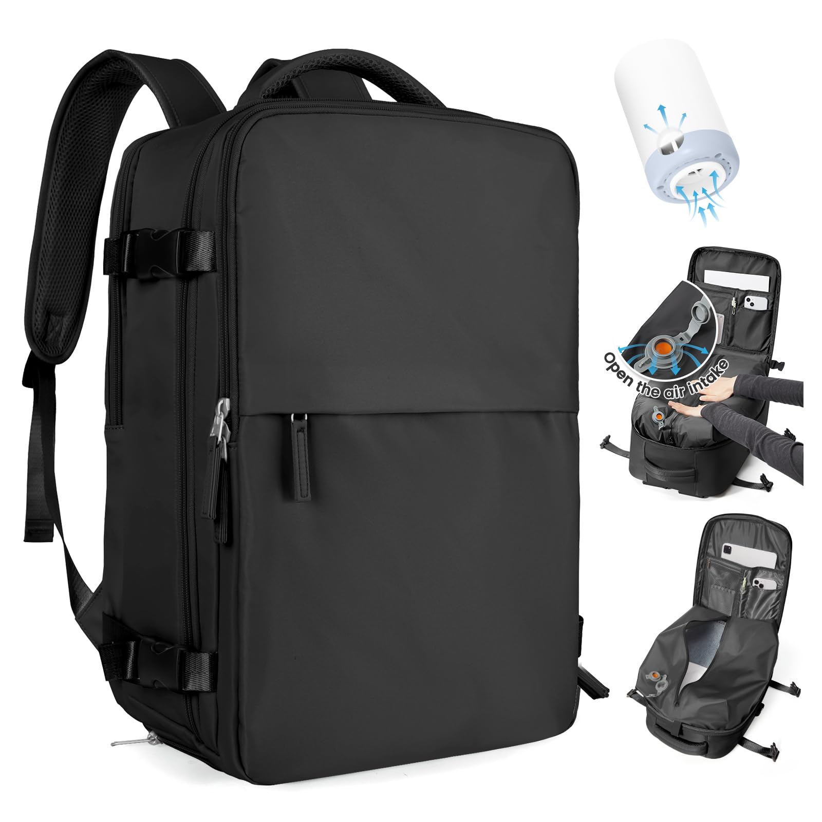 SZLX Zaino Ryanair 40x30x20 Sottovuoto con Pompa Zaino da Viaggio 40x30x20 Wizzair Bagaglio a Mano 40x20x25 Ryanair Donna Borse da Cabina per Easyjet 45x36x20 Uomo Zaino Laptop 14 Pollici Valigia