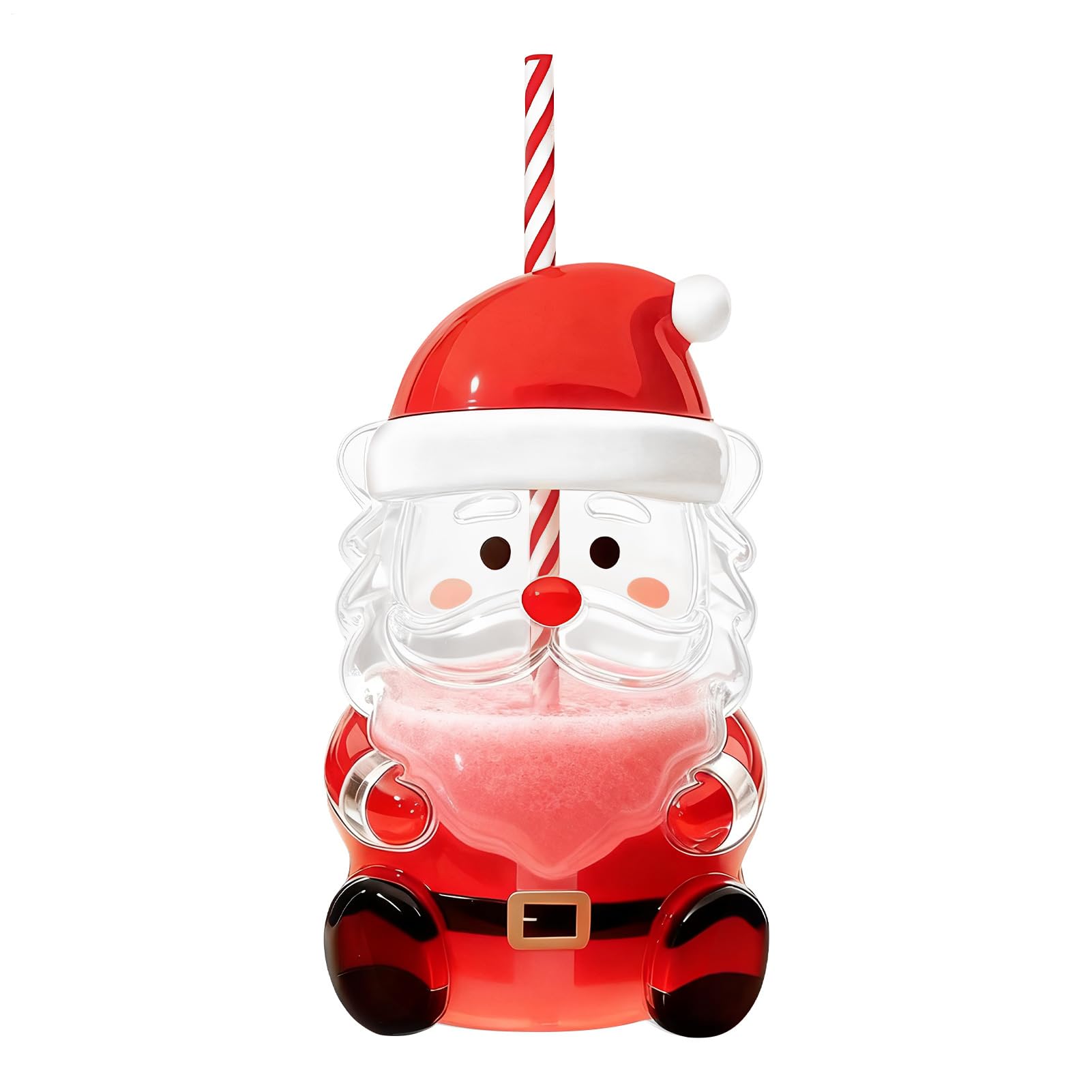 Verrerie de Noël grand format 600ml avec paille pour cocktail de fête