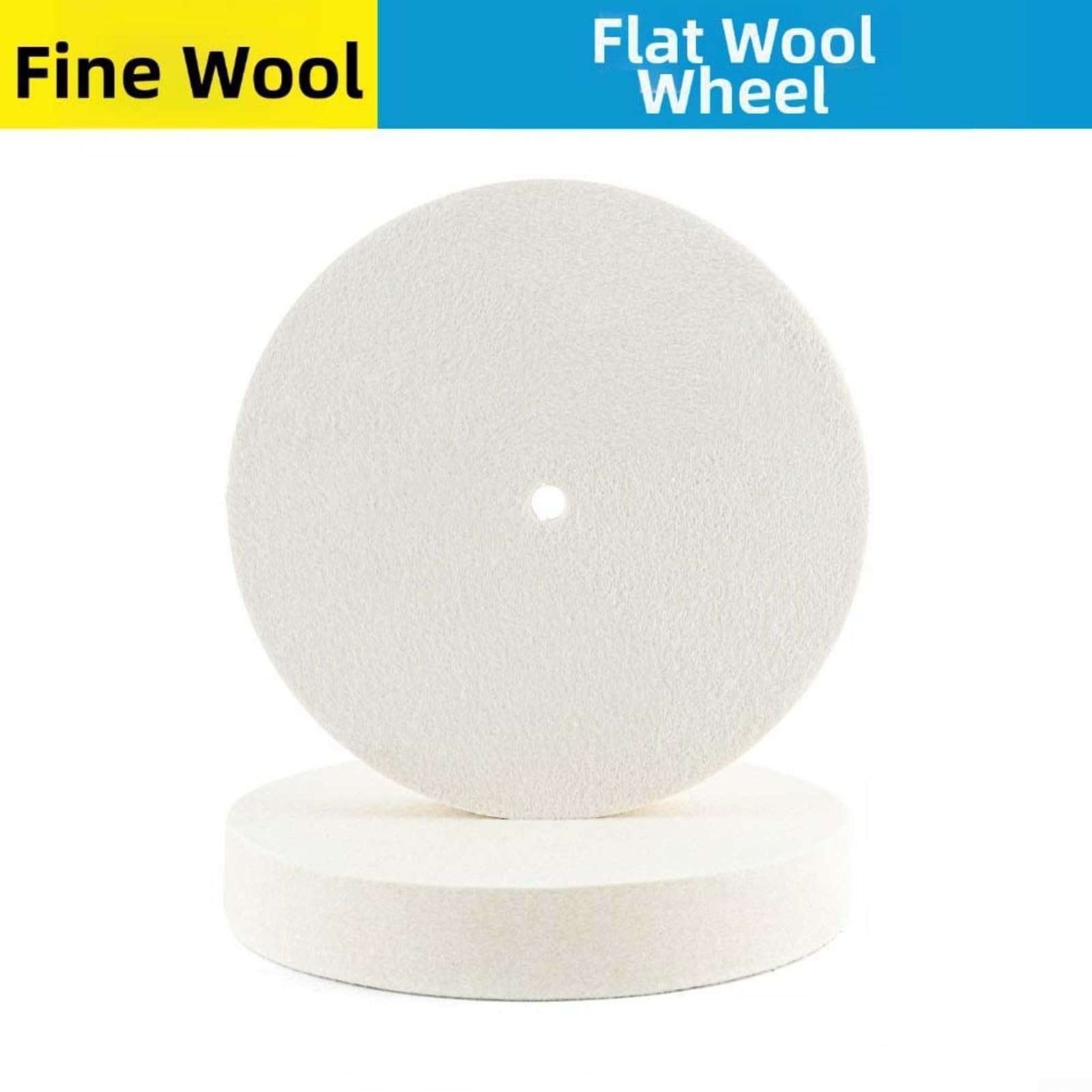 Disco piatto per lucidatura in lana, 250 mm x 40 mm, in feltro fine e grossolano, per metallo, acciaio inossidabile, plastica e legno, per finitura superficiale in officina e progetti fai