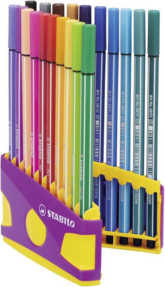 STABILO - Premium-Filzstift - Pen 68 ColorParade in lila - 20er Tischset