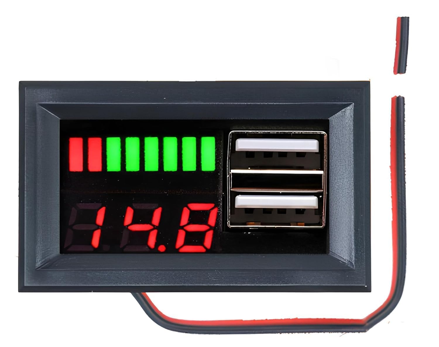 12V Universal Dual USB Digital Voltmeter Display Module with 5V Step Down Converter | 2A Output Power Socket for Car Bike Motorcycle RV-image-30