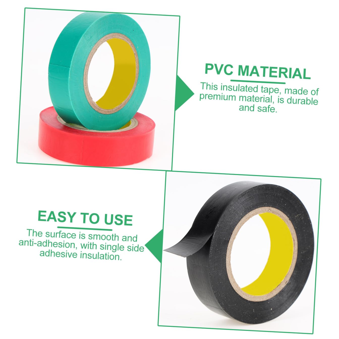 VALICLUD Pvc Isolierband 10 Stück Schwarz und Farbig Hitzebeständig mit Durchschlagfestigkeit für Kabelreparatur und Isolierung von Kondensatoren