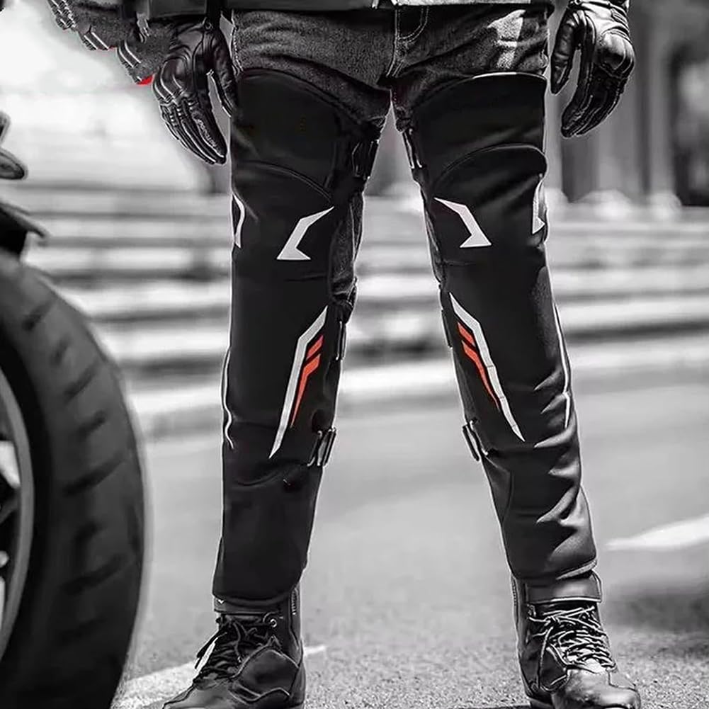 Ginocchiere Motociclistiche, Manicotti Gambe Invernali MTB Antivento Freddo Anti-Wrestling Protezione del Ginocchio Motociclistico für Mountainbike, Motocross Red