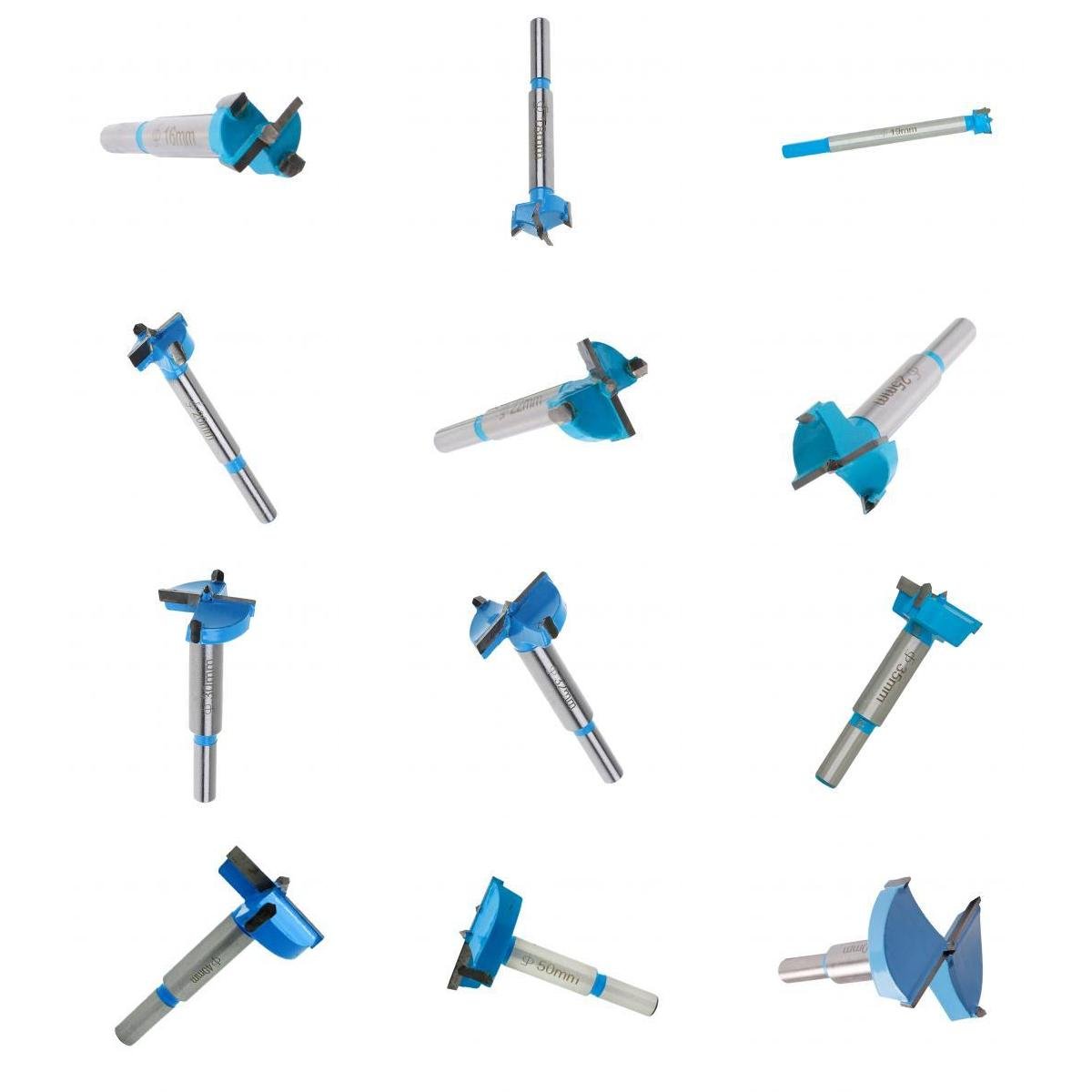 GIANTE 12pc Combination Wood Drill Bit Set Sharpener Metric Size1660mm