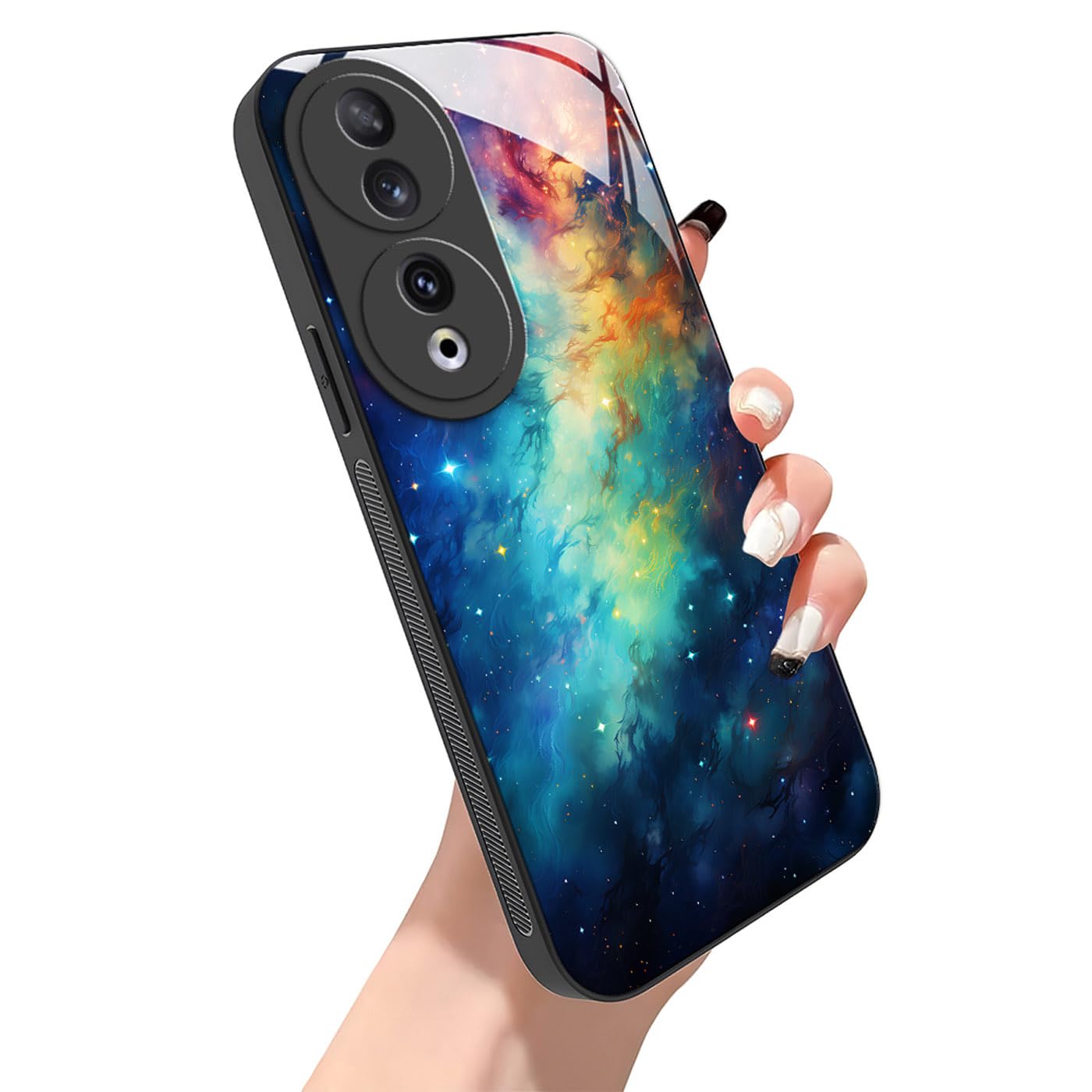 YUXING Hülle Für Honor Magic 7 Lite 5G - Geometrisches Design, Kratzfeste Glasrückseite, Rutschfest & Stoßsicher