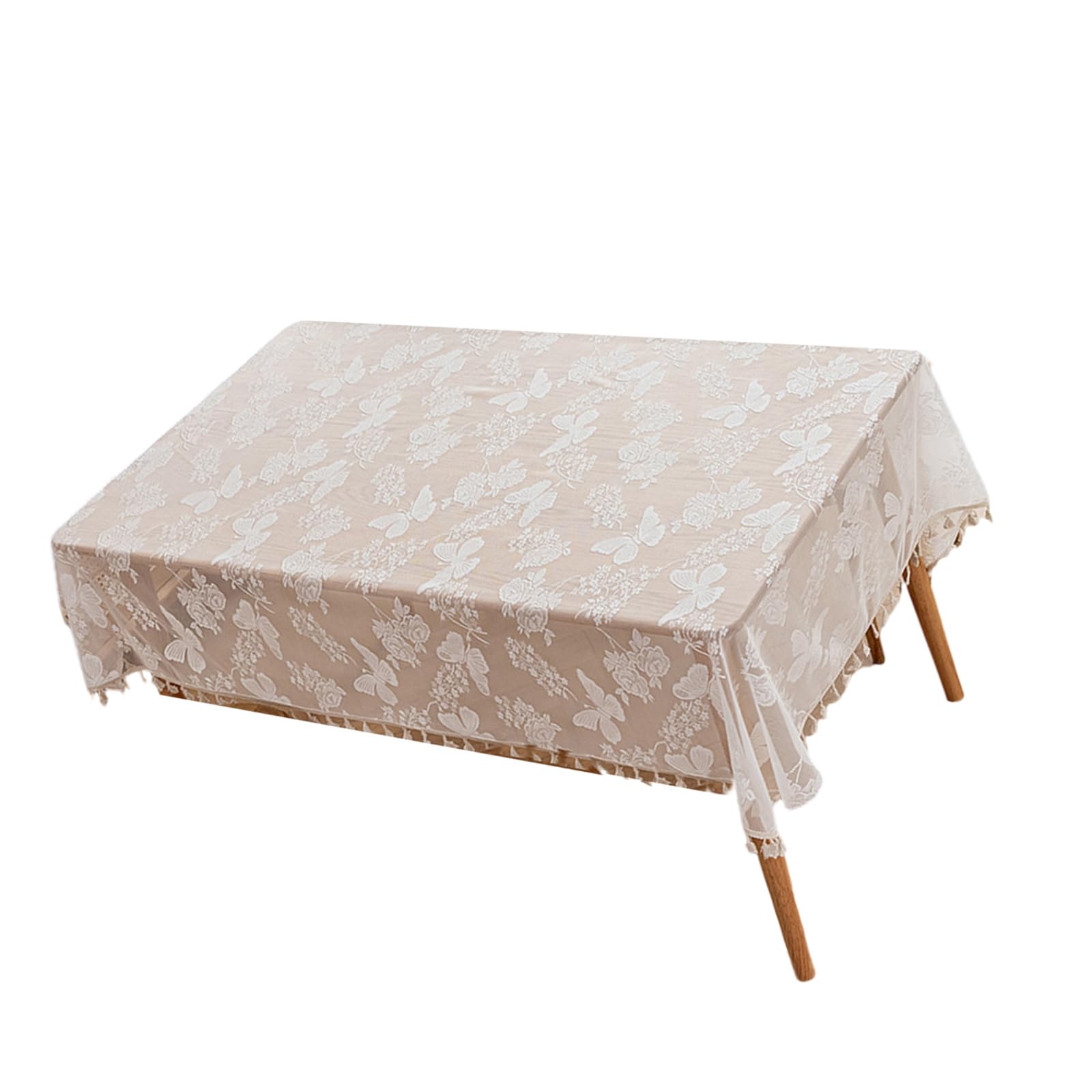 Jazuaiao Decorative White Lace Tablecloth 140x140/100cm Enhancing Elegant Table Decoration for Any Occasion Rectangular Tablecloth