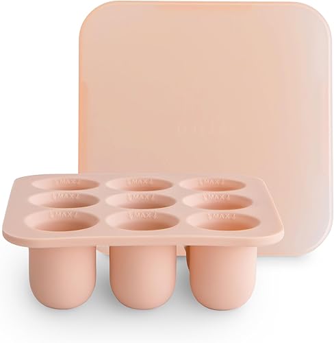 mushie Bandeja de congelador con tapa para alimentos frescos para bebés congelados, 9 tazas x 0.34 onzas, contenedor de almacenamiento sin BPA